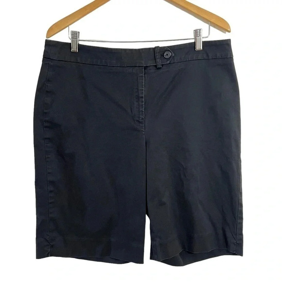 Jones New York Stretch Black Bermuda Shorts Plus Size 16 Casual Summer Basic - Picture 1 of 6